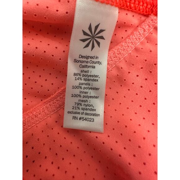 ATHLETA High Rise Acceleration Shorts Orange Lined Running Athletic Size Medium - Picture 7 of 8